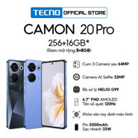 Điện thoại Tecno CAMON 20 Pro 8GB/256GB Camera 64MP+32MP |Helio G99 | 5000mAh/ 33W |6.7''