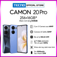 Điện thoại Tecno CAMON 20 Pro 8GB/256GB - Camera 64MP + 32MP |Helio G99|5000 mAh - sale sốc