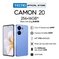 Điện thoại Tecno CAMON 20 8GB256GB - Camera 64MP  32MP  5000 mAh  Sạc nhanh 33W  6.7 FHD AMOLED - BH 13 Tháng - Hàng Chính Hãng - Xanh Da Trời
