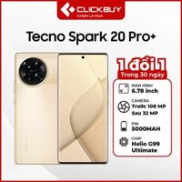 Điện thoại Tecno Spark 20 Pro+ 8GB/256GB - độ mỏng viền 7.55mm, camera 108MP, chip Helio G99