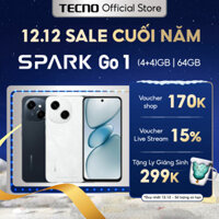 Điện thoại Tecno Spark Go 1 (4+4)GB/64GB - Unisoc T615 | 5000mAh | Sạc nhanh 15W | Chính hãng
