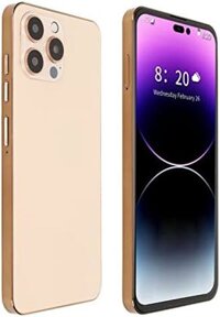 Điện thoại thông minh Dpofirs I14pro Max đã mở khóa, 4G Android 12, màn hình 6,7 inch HD, RAM 4GB ROM 128GB, 2 Sim, Pin Lithium 4000mAh (Màu vàng)