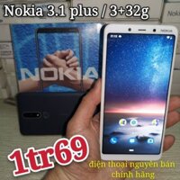 Điện thoại thông minh Nokia 3.1 plus 3G+32G 99%Mới full box Trắng Đen xanh