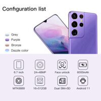 Điện thoại thông minh S23 Ultra+ 6.7 inch màn hình hd 12GB+512GB điện thoại di động WIFI double sim 32MP+64MP 6800mah