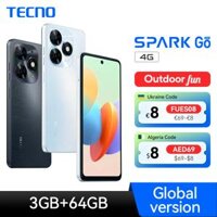 Điện thoại thông minh Tecno Spark GO 2024 6.66'' màn hình 90Hz 8GB RAM(4+4GB mở rộng) 128GB ROM 13MP HDR Camera chân dung 5000mAh Pin