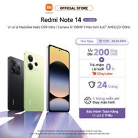 Điện thoại thông thái Redmi Note 14 (6+128GB) | Camera AI 108MP | MediaTek Helio G99-Ultra | Pin 5500mAh