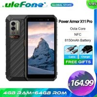 Điện thoại Ulefone Power Armor X11 Pro - Phiên bản toàn cầu, chống nước, pin 8150 mAh, bộ nhớ 64GB, NFC, WiFi 2.4G/5G.