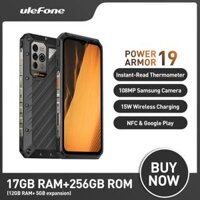 Điện thoại Ulefone Power Armor 19 - Thiết bị chống sốc toàn cầu 4G với pin 9600mAh, hệ điều hành Android 12, RAM 17GB và bộ nhớ trong 256GB