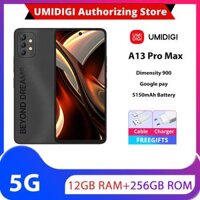 Điện thoại UMIDIGI A13 Pro Max, 5G, Ram 12GB, Bộ nhớ 256GB, Màn hình 6,8 inch, Camera 64MP, Android 12, Pin 5150mAh