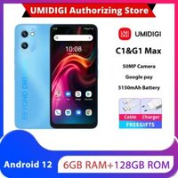 Điện thoại UMIDIGI C1 Max / G1 Max 6GB 128GB, camera 50MP, màn hình 6.52 inch, pin 5150mAh, chip Unisoc T610 Octa Core, Android 12