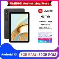 Điện thoại UMIDIGI G3, 3GB RAM, 32GB ROM, 4G, Màn hình 10,1 HD+, MT8766, Android 13, Wi-Fi, Pin lớn 6000mAh, Camera 8MP, GPS