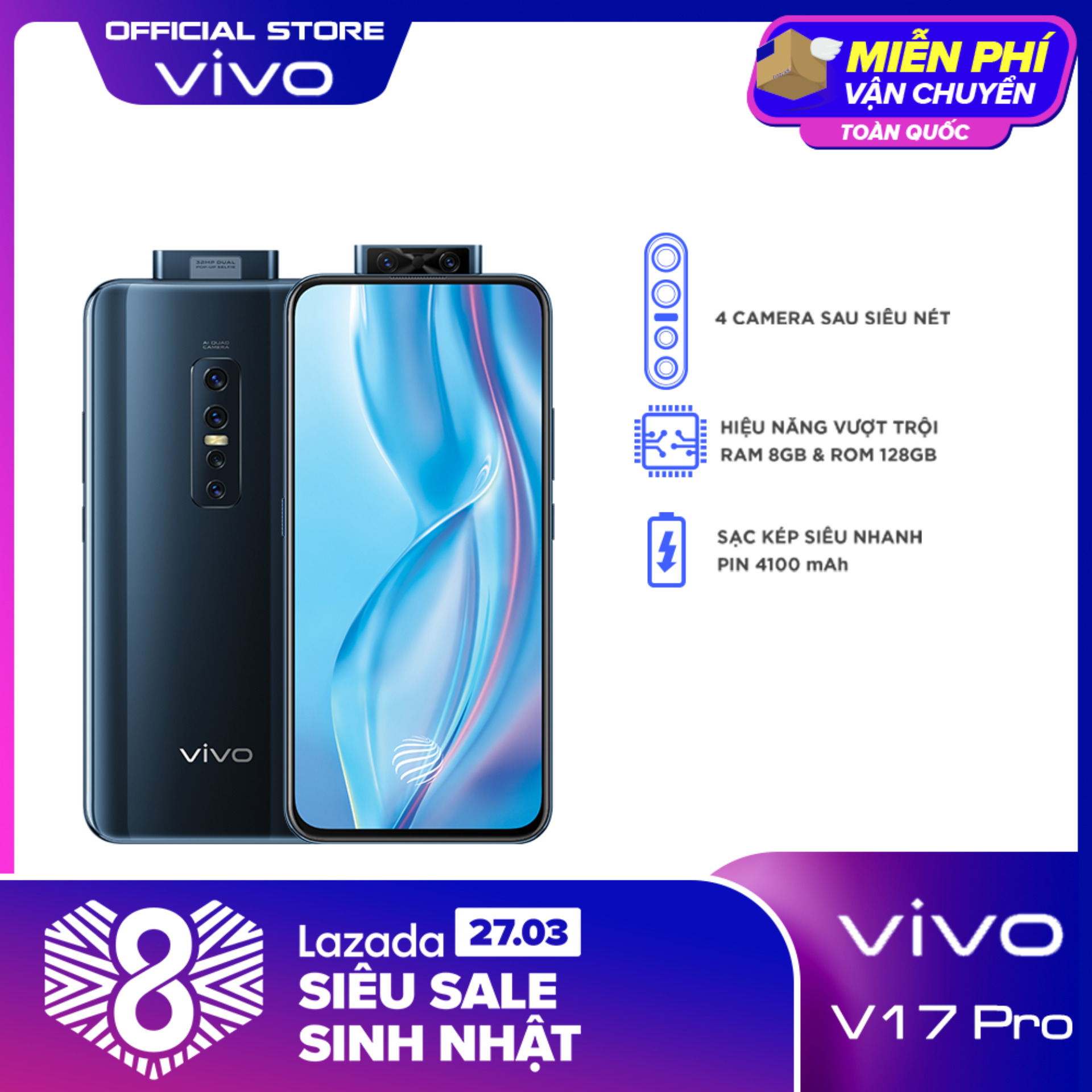 Điện thoại Vivo V17 Pro 8GB/128GB 6.44 inch