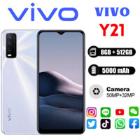 Điện Thoại Vivo Y21 (8GB/512GB) - Đen Kim Cương - Camera sau 64MP-Selfie Camera 32MP AMOLED 6.44"