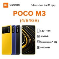 Điện thoại Xiaomi POCO M3 4GB/64GB Fulbox Nguyên Seal Chính Hãng XPM3  - smartphone chất
