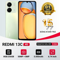 Điện Thoại Xiaomi Redmi 13C 8GB/256GB - Điện Thoại 4G Giá Rẻ Cho Học Sinh, Chính Hãng Bảo Hành 1 Năm