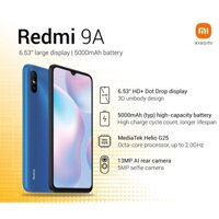 điện thoại Xiaomi Redmi 9A - Redmi 9 A 2sim ram 4G/64G mới Chính Hãng, pin 5000mah, màn 6.53inch, điện thoại giá rẻ