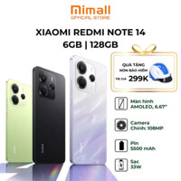 Điện thoại Xiaomi Redmi Note 14 6GB|128GB | Camera AI 108MP | MediaTek Helio G99-Ultra | Pin 5500mAh | Hàng chính hãng