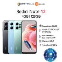 Điện thoại Xiaomi Redmi Note 12 4GB/128GB | AMOLED FHD+ 6.7 120HZ | Snapdragon 685 | 5000mAh + 33W | Hàng Chính Hãng