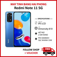 Điện thoại Xiaomi Redmi Note 11 5G Rom quốc tế RAM 6/128GB chip Dimensity 810 màn 90Hz