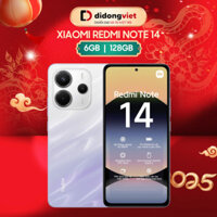 Điện thoại Xiaomi Redmi Note 14 - Ram 6GB, Bộ nhớ 128GB, Màn hình 6.67", Helio G99-Ultra, Pin 5500 mAh, Bảo hành 18 thán