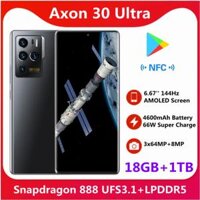 Điện thoại ZTE Axon 30 Ultra 18GB 1TB 5G phiên bản mới 6.67 inch 144Hz FHD 2400x1080 4600mAh 66W Snapdragon 888 Google