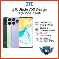 Điện Thoại ZTE Blade V50 Design | 18GB(8GB+10GB)/256GB | 6.6'' Full HD+ | Octa Core 1.6GHZ | 5000mAh 22.5W  | Chính Hãng