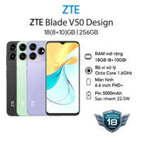 Điện Thoại ZTE Blade V50 Design | 18GB(8GB+10GB)/256GB | 6.6'' Full HD+ | Octa Core 1.6GHZ | 5000mAh 22.5W  | Chính Hãng