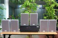 [Diện tích 120m2 + 02 Kênh] Amply A918 hai vùng âm lượng 1200W + 6 loa vệ tinh Goldsound V58C 58w treo tường, loa được thiết kế riêng cho quán, bật lớn không tạp âm, miễn phí công lắp đặt, bảo hành dài hạn 5 năm.