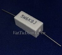 Điện trở 6.8K 5W 6.8K (6K8 5W 6K8J) 5%, điện trở sứ hình chữ nhật nằm ngang