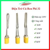 Điện trở củ ren, cụm ren 32 thanh nhiệt phi 32mm nấu nước 220V 2KW đến 6KW