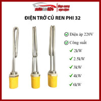 Điện trở củ ren thanh nhiệt phi 32mm điện áp 220V công suất 2kw-2.5kw-3kw-4kw-6kw nấu phở đun sôi nước đa năng