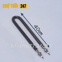 Điện trở sấy khô chữ U chiều dài 40cm có cánh tản nhiệt dùng để sấy khô nông sản, sấy dược liệu, rau củ quả