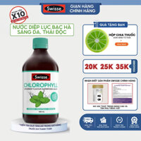 Diệp lục Swisse Chlorophyll 500ml hỗ trợ thanh lọc cơ thể vị bạc hà làm sáng da, thải độc, chống lão hóa date 2025