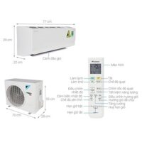 Điều hòa 1 chiều Daikin 9000 BTU inverter FTKB25WAVMV