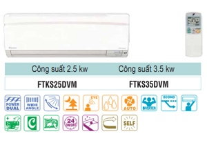 Điều hòa Daikin Inverter 21000 BTU 1 chiều FTKS60FVM gas R-410A