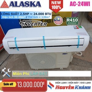 Điều hòa Alaska Inverter 24000 BTU 1 chiều AC-24WI gas R-410A