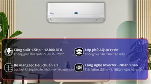 Điều hòa Carrier Inverter 12000 BTU 1 chiều 42GCVBE013-703V gas R-32