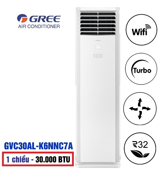 Điều hòa cây Gree 30000 BTU 1 chiều GVC30AL-K6NNC7A