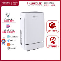 Điều hòa di động 9000 BTU-14.000 BTU FUJIHOME, máy lạnh đứng di động mini 4 chức năng, làm lanh, hút ẩm, lọc không khí, quạt điều khiển qua App, không cần lắp đặt - Hàng chính hãng - 12.000 BTU PAC12