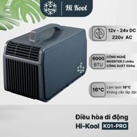 Điều hòa di động Hi-Kool K01-PRO. Điều Hòa xách tay Inverter 2 chiều 12V 24V 220V