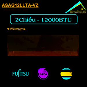 Điều hòa Fujitsu Inverter 12000 BTU 2 chiều ASAG12LLTA-VZ gas R-410A