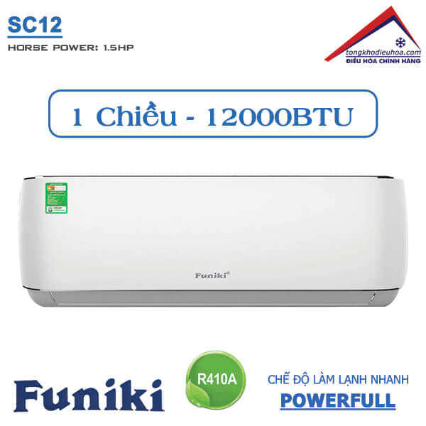 Điều hòa Funiki 12000 BTU 1 chiều SC12 gas R-22