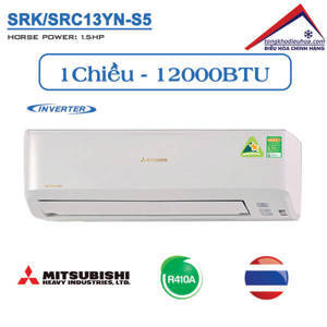 Điều hòa Mitsubishi 12000 BTU 1 chiều Inverter SRK/SRC13YN-S5 gas R-410A