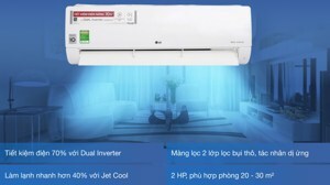 Điều hòa LG Inverter 18000 BTU 1 chiều V18ENF gas R-32
