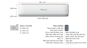Điều hòa Casper Inverter 12000 BTU 1 chiều GC-12TL22 gas R-410A