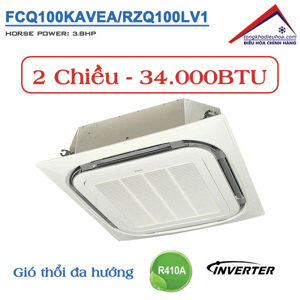 Điều hòa Daikin Inverter 34000 BTU 2 chiều FCQ100KAVEA/RZQ100LV1 gas R-410A - Điều khiển dây