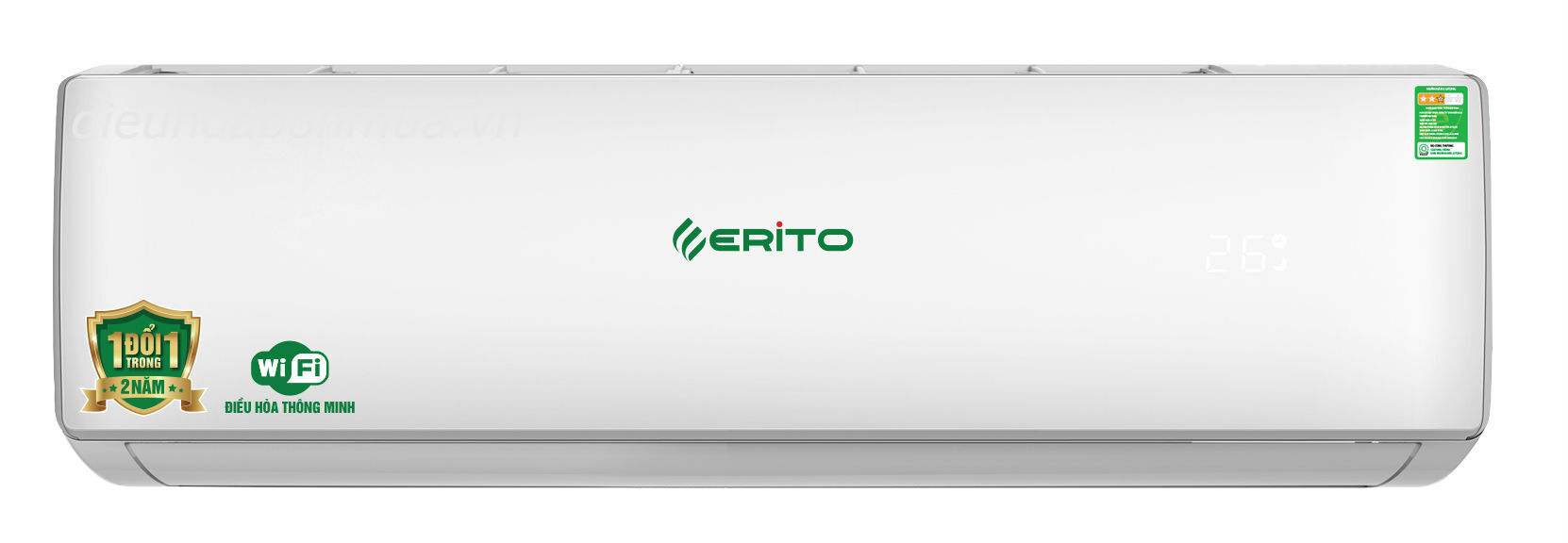 Điều hòa Erito 12000 BTU 1 chiều ETI-V15CS1/ETO-V15CS1 gas R-410A