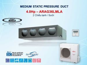 Điều hòa Fujitsu Inverter 36000 BTU 2 chiều ARAG36LMLA gas R-410A