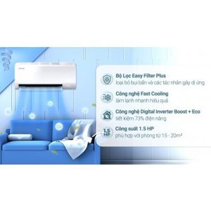 Điều hòa Samsung 9000 BTU 1 chiều Inverter AR10NVFXAWKNSV gas R-410A