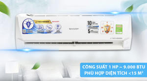 Điều hòa Sharp 9000 BTU 1 chiều Inverter AH-X9VEW gas R-32
